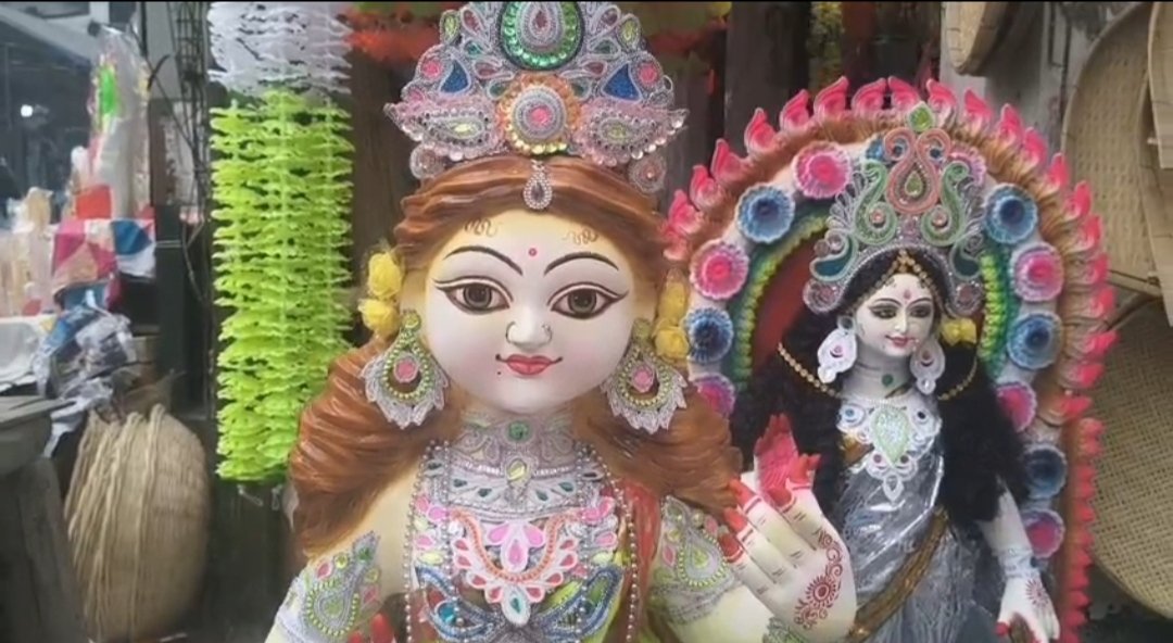 কোচবিহারে এআই প্রযুক্তিতে তৈরি ‘কিউট ফেস’ সরস্বতী প্রতিমা ঘিরে উৎসাহ